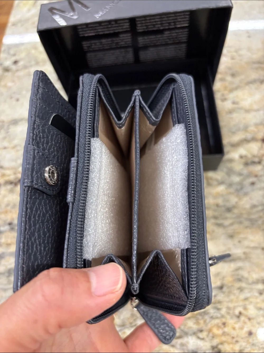 Mancini gray Leather Wallet